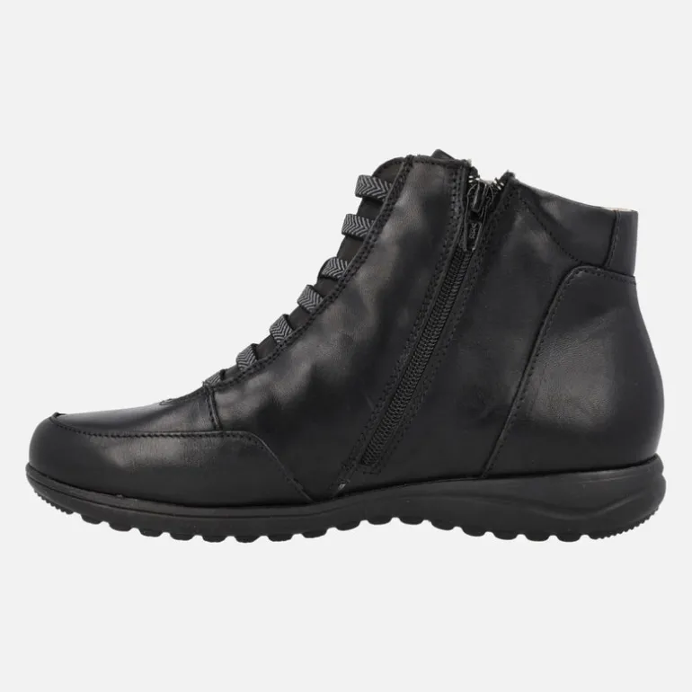 Botines de piel de estilo deportivo con cordones elásticos