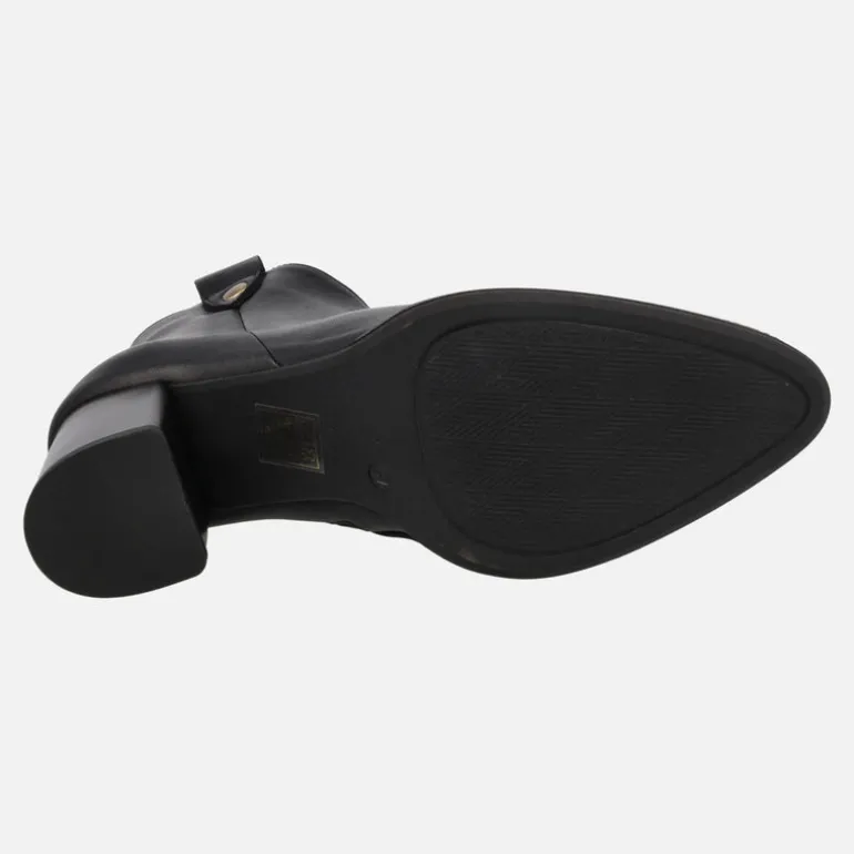 Botines de piel negra Guiomar para mujer con tacones de 8 cms
