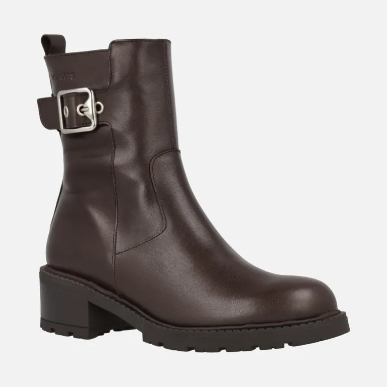 Botines de piel para mujer Wonders con adorno de hebilla