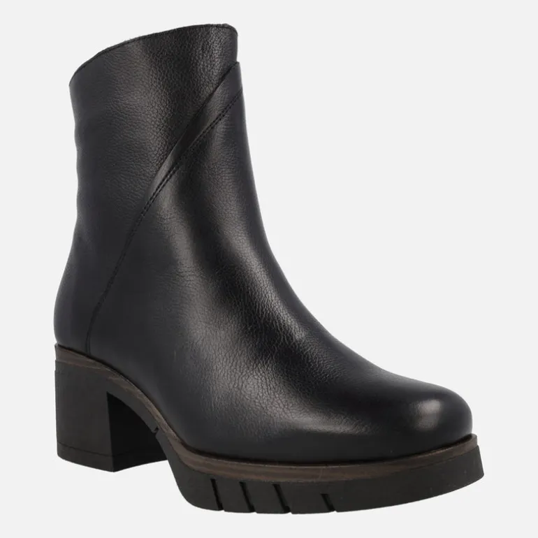 Botines de piel para mujer Paula Urban con tacones de goma