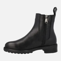 Botines de piel para mujer con adorno de elástico