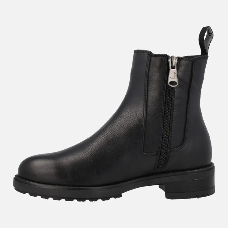 Botines de piel para mujer con adorno de elástico