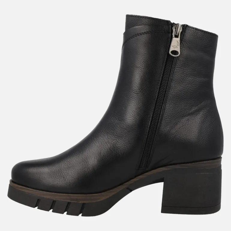 Botines de piel para mujer Paula Urban con tacones de goma