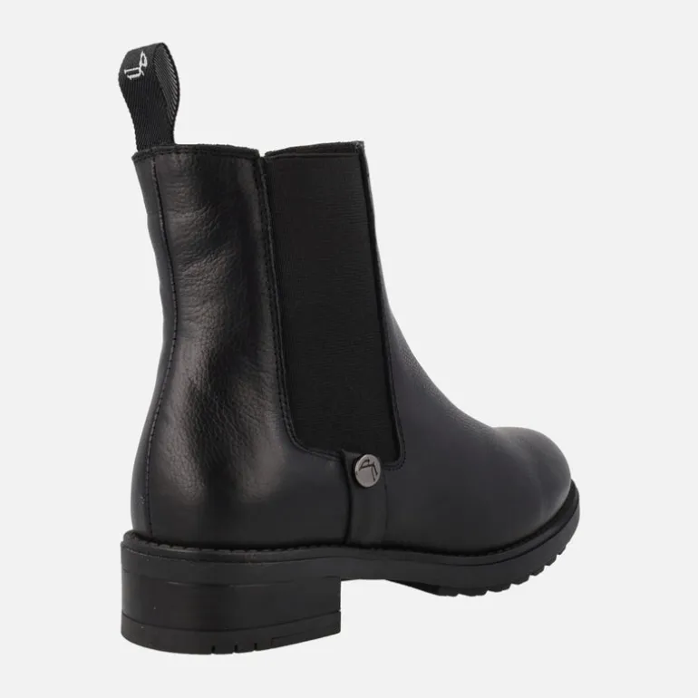 Botines de piel para mujer con adorno de elástico