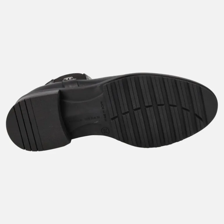 Botines de piel para mujer con adorno de elástico