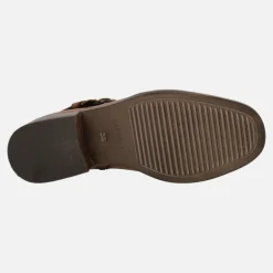 Botines de piel para mujer con adorno de hebilla y nudo