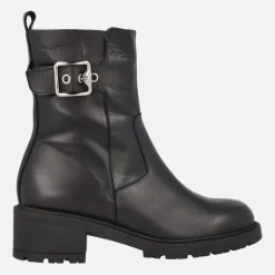 Botines de piel para mujer Wonders con adorno de hebilla