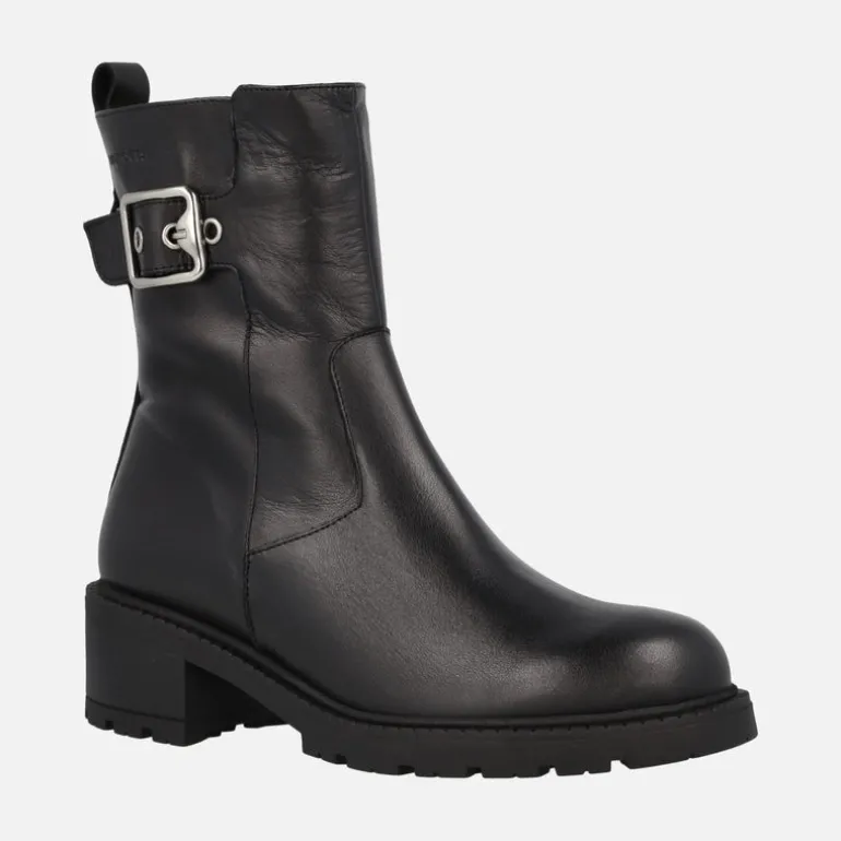 Botines de piel para mujer Wonders con adorno de hebilla
