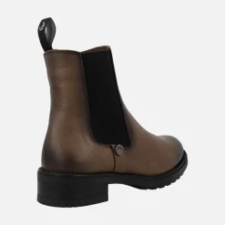 Botines de piel para mujer con adorno de elástico
