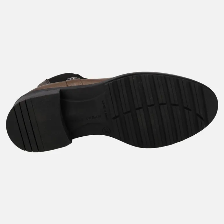 Botines de piel para mujer con adorno de elástico