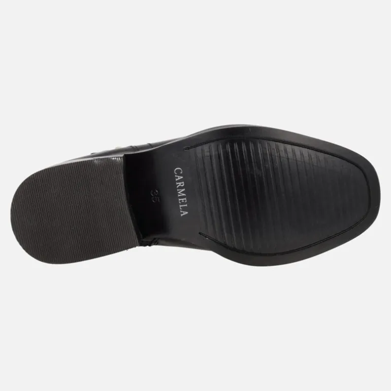 Botines de piel para mujer con adorno de hebilla y nudo