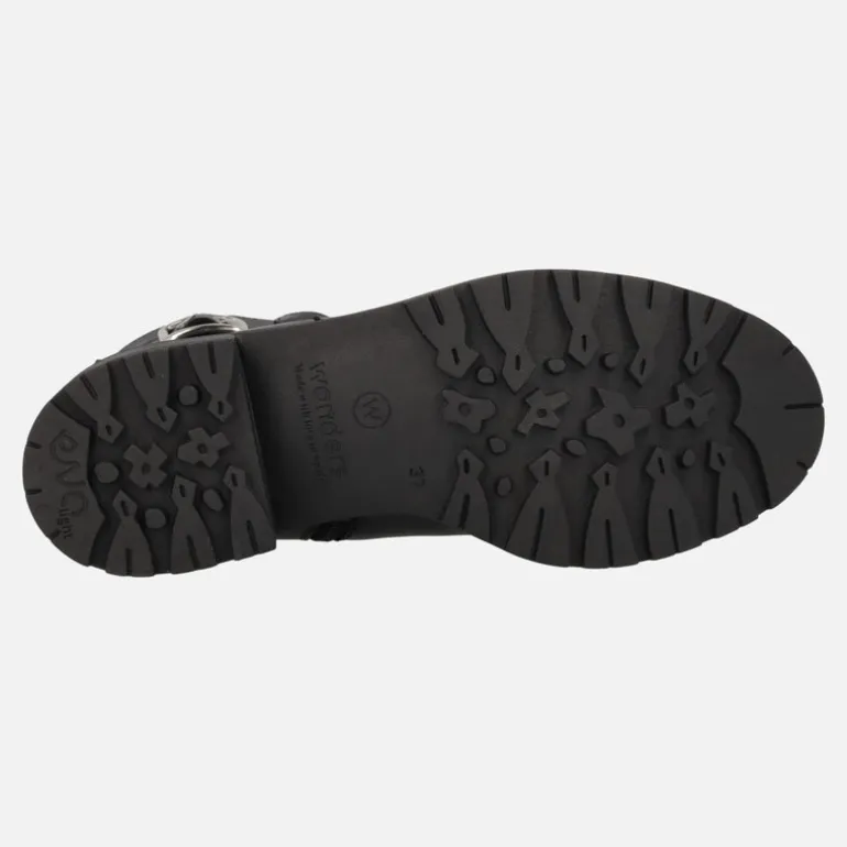 Botines de piel para mujer Wonders con adorno de hebilla