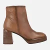 Botines de piel Tokio con tacones anchos y plataforma