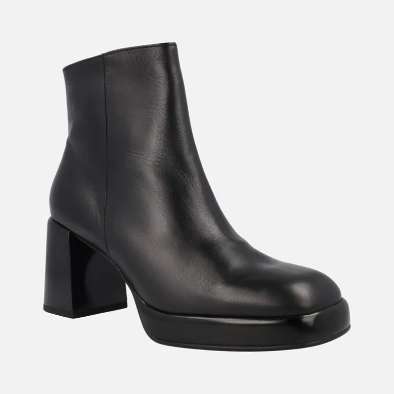 Botines de piel Tokio con tacones anchos y plataforma