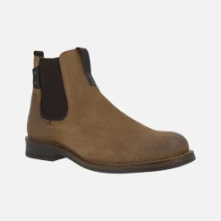 Botines de serraje para hombre estilo chelsea con cremallera