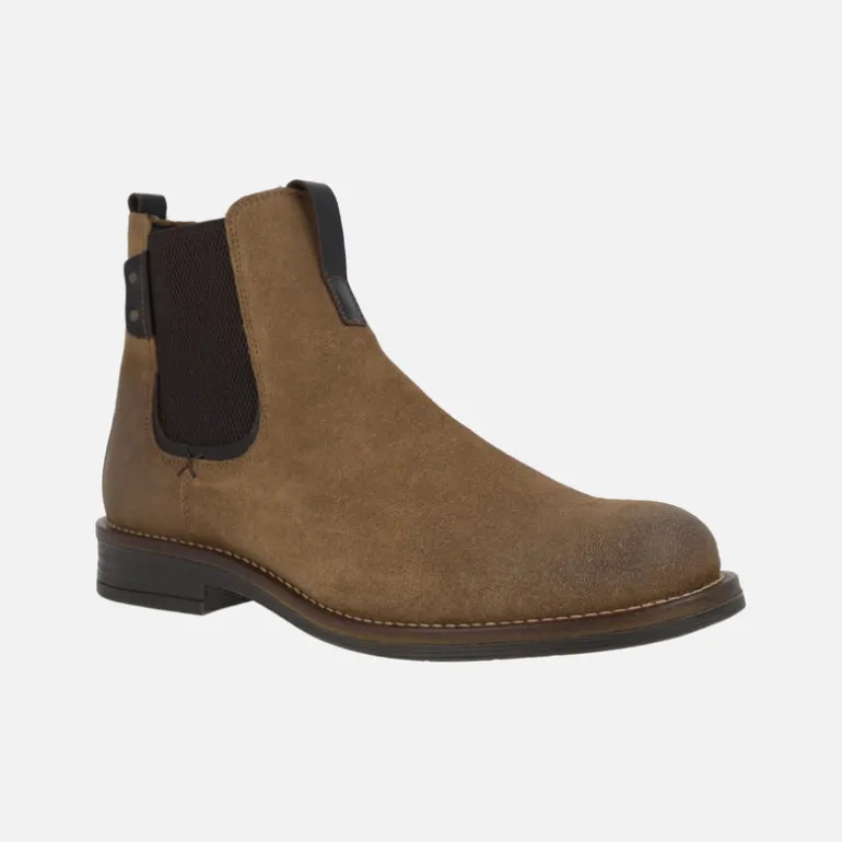 Botines de serraje para hombre estilo chelsea con cremallera