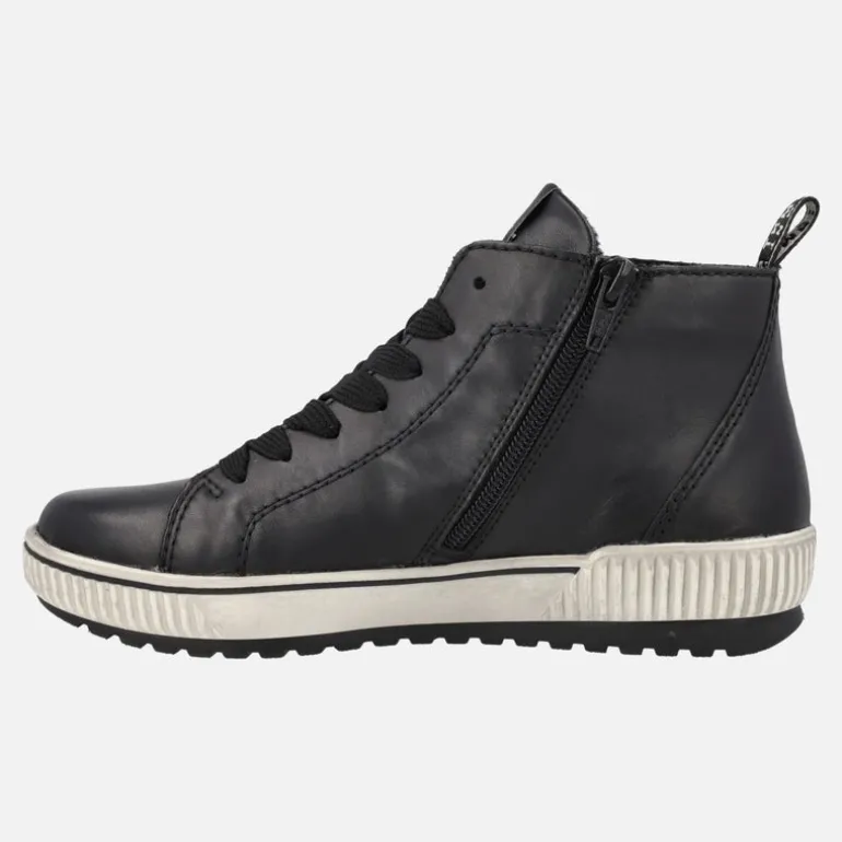 Botines deportivos negros de piel con membrana Remonte-tex