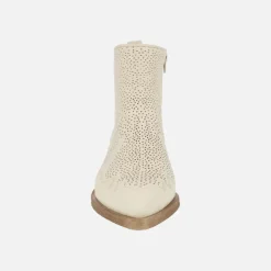 Botines estilo cowboy Alpe Holly en piel color blanco roto