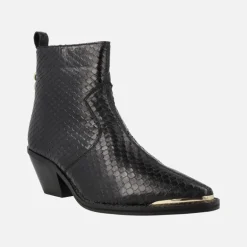 Botines estilo cowboy en piel grabada efecto serpiente Smyrna