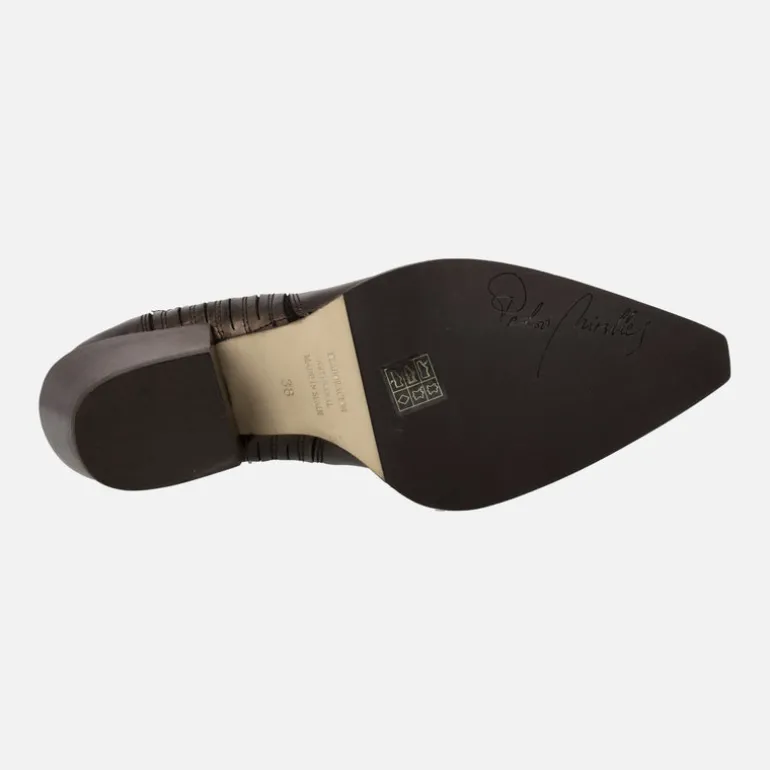 Botines estilo cowboy Sunriver en piel metalizada
