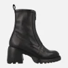 Botines Kid negros con cremallera frontal