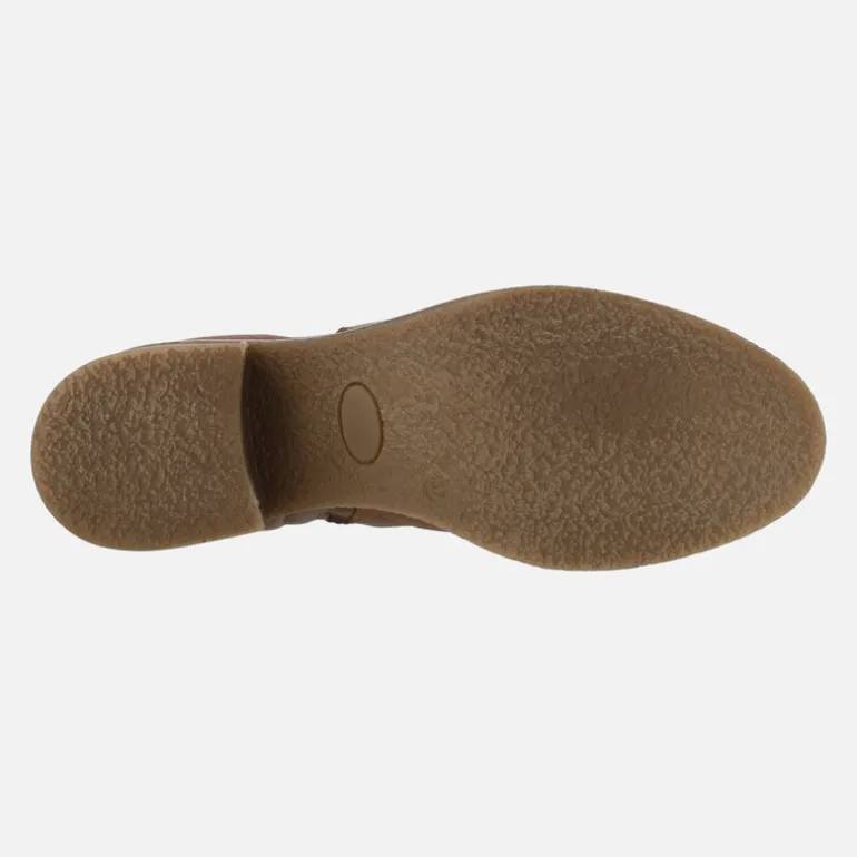 Botines marrones de piel con elástico y cremallera