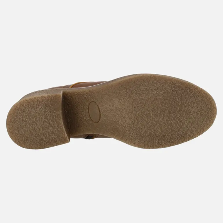 Botines marrones de piel con cordones y cremallera Barminton
