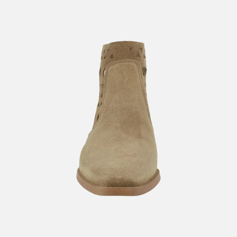 Botines Miller en piel serraje con cremallera trasera