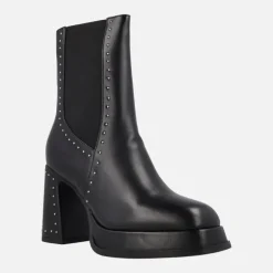 Botines negros chelsea con tacón alto y plataforma Noa Harmon