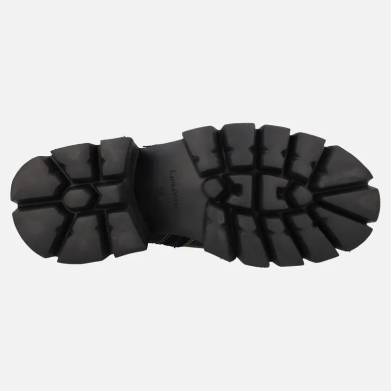 Botines negros con piso track y estampados Omio 03 Noir