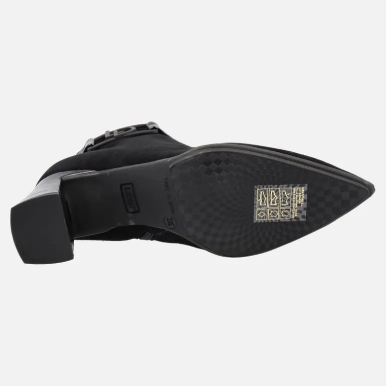 Botines negros de ante con tacón para mujer Lodi Marema