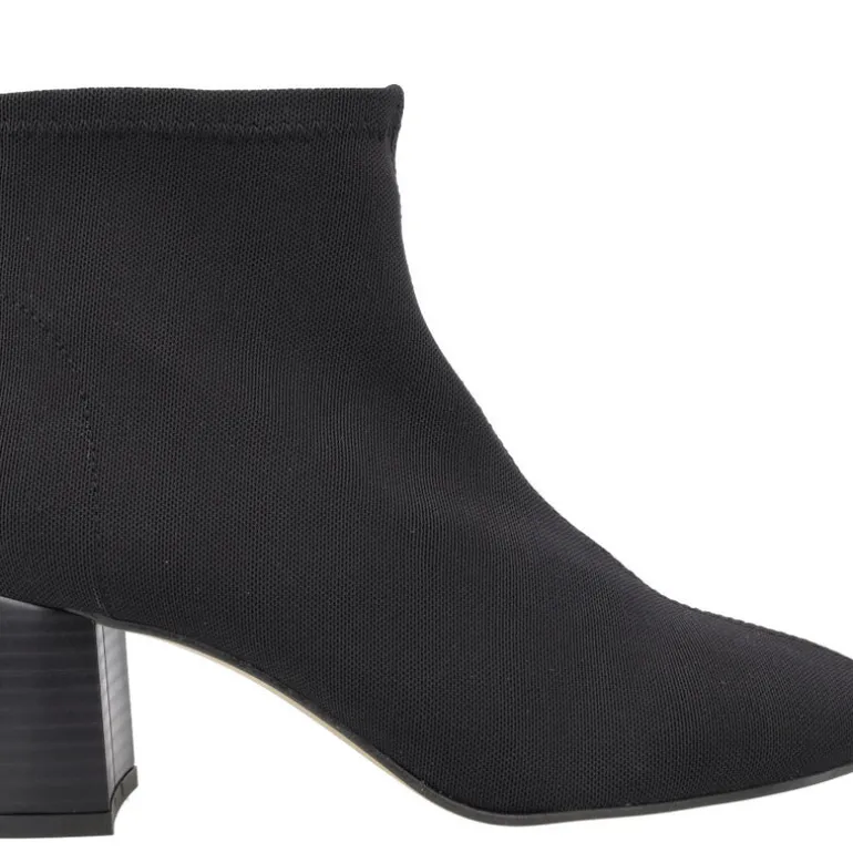 Botines negros de licra con tacón de 6 cms