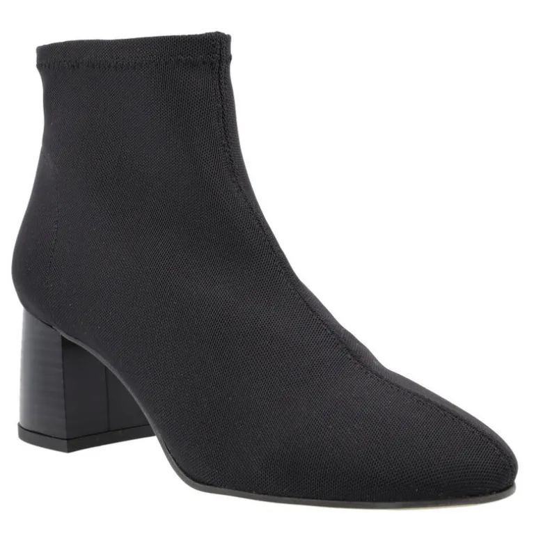 Botines negros de licra con tacón de 6 cms