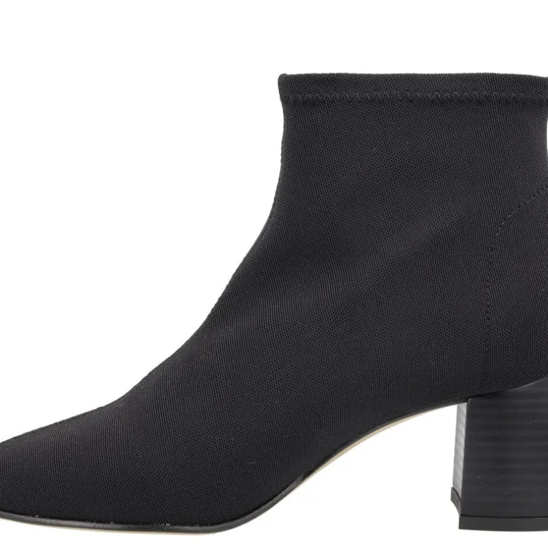 Botines negros de licra con tacón de 6 cms