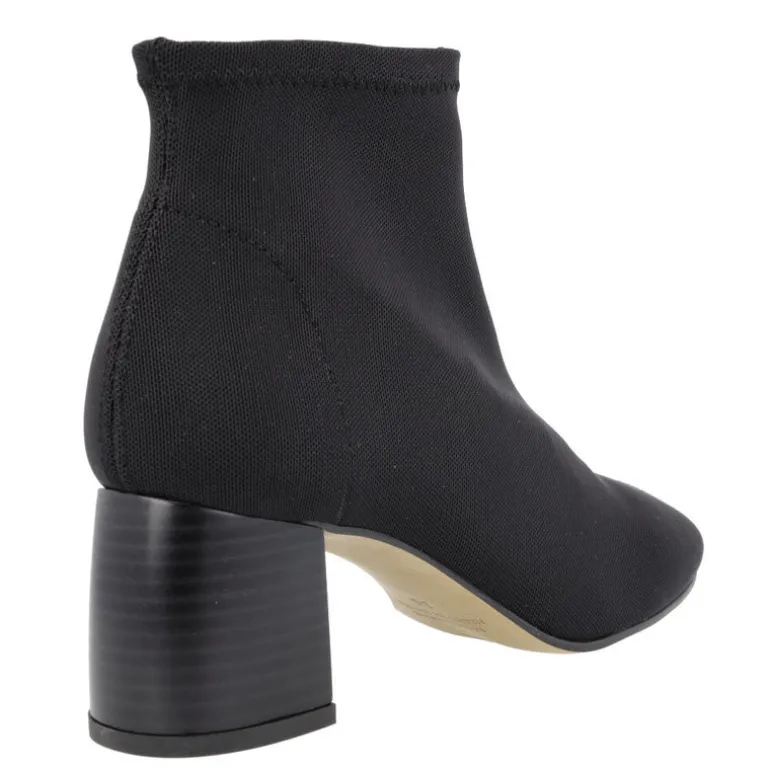 Botines negros de licra con tacón de 6 cms