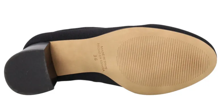 Botines negros de licra con tacón de 6 cms