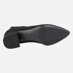 Botines negros de licra con tacón bajo