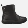 Botines negros de piel con cremallera frontal y membrana Gore-tex para mujer