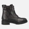 Botines negros de piel con cordones y cremallera Malawi