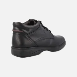 Botines negros de piel con cordones para hombre