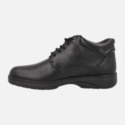 Botines negros de piel con cordones para hombre