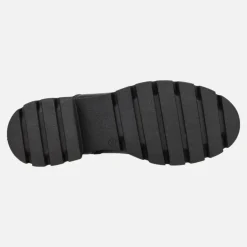 Botines negros de piel con cordones estilo militar con piso track