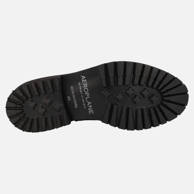 Botines negros de piel con cordones y cremallera para hombre
