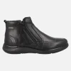 Botines negros de piel para hombre con doble cremallera y membrana Windtex