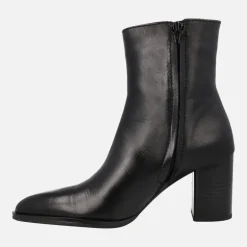 Botines negros de piel para mujer con tacones de 8 cms Harika