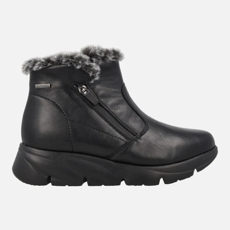 Botines negros de piel Waterprrof con cremallera lateral