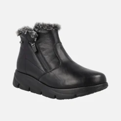 Botines negros de piel Waterprrof con cremallera lateral