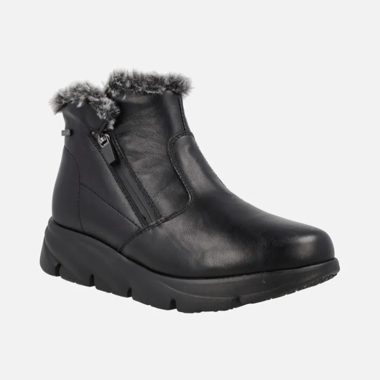 Botines negros de piel Waterprrof con cremallera lateral