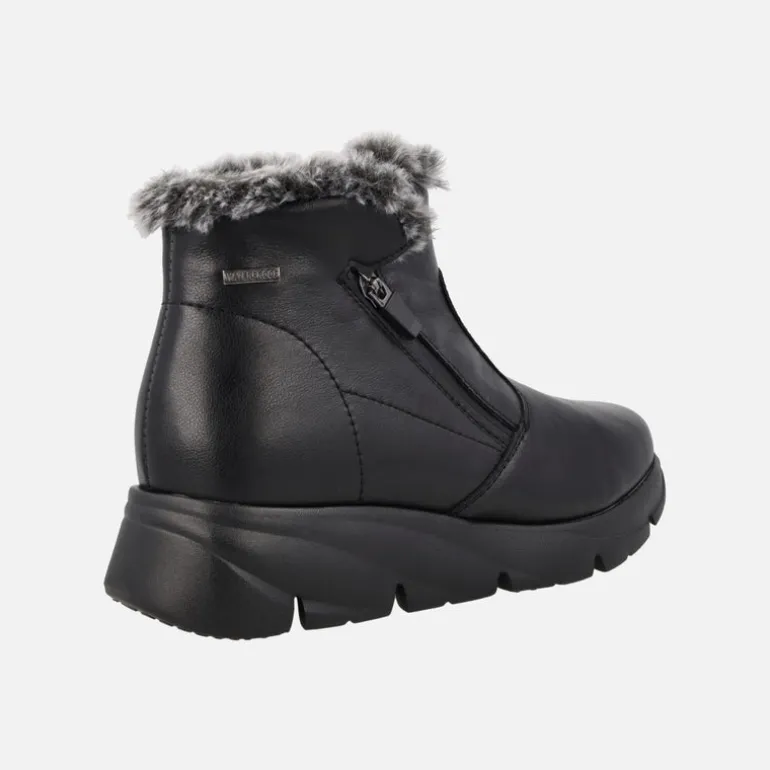 Botines negros de piel Waterprrof con cremallera lateral