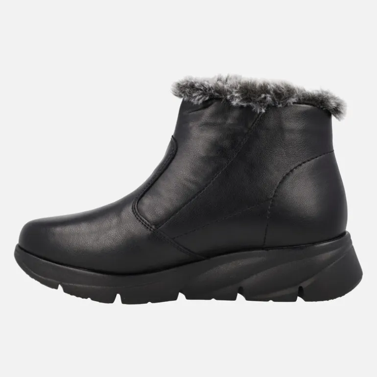 Botines negros de piel Waterprrof con cremallera lateral